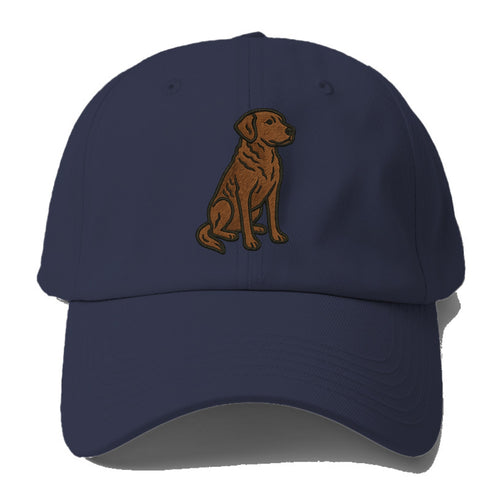 Chesapeake Bay Retriever - Brown wavy coat embroidered sitting pose - Baseball Cap