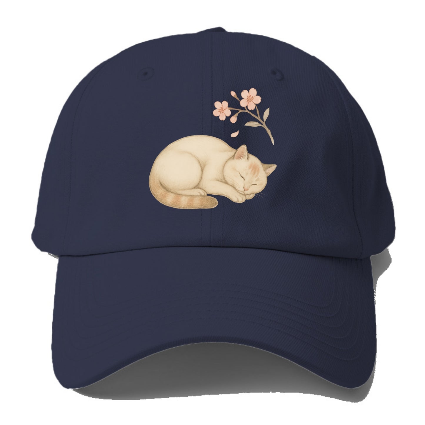 Zen Garden Cat  - Baseball Cap - Twilight Navy(Blue)