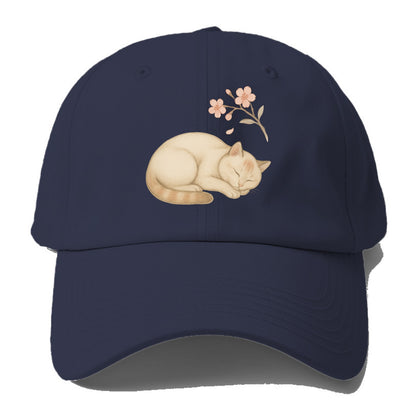 Zen Garden Cat  - Baseball Cap - Twilight Navy(Blue)