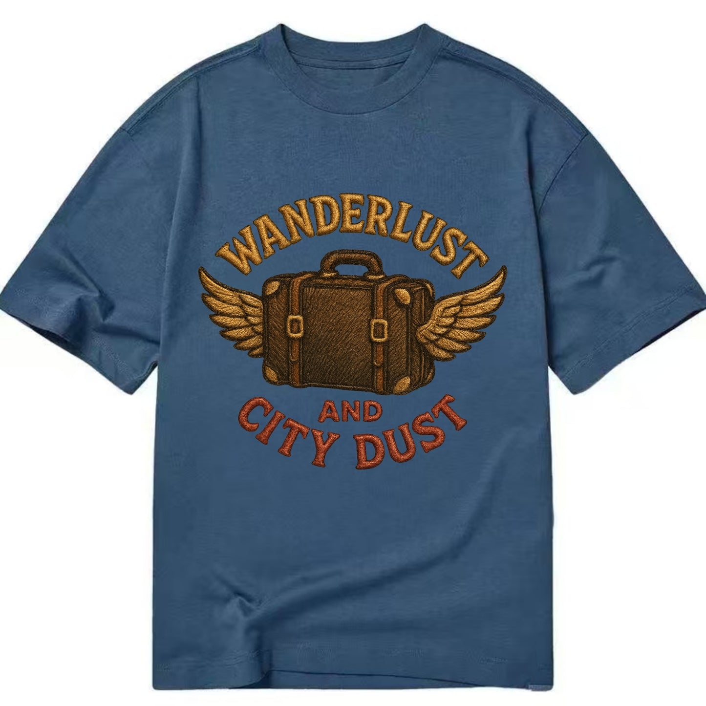 Wanderlust And City Dust  - Classic T-shirt - Twilight Navy(Blue)