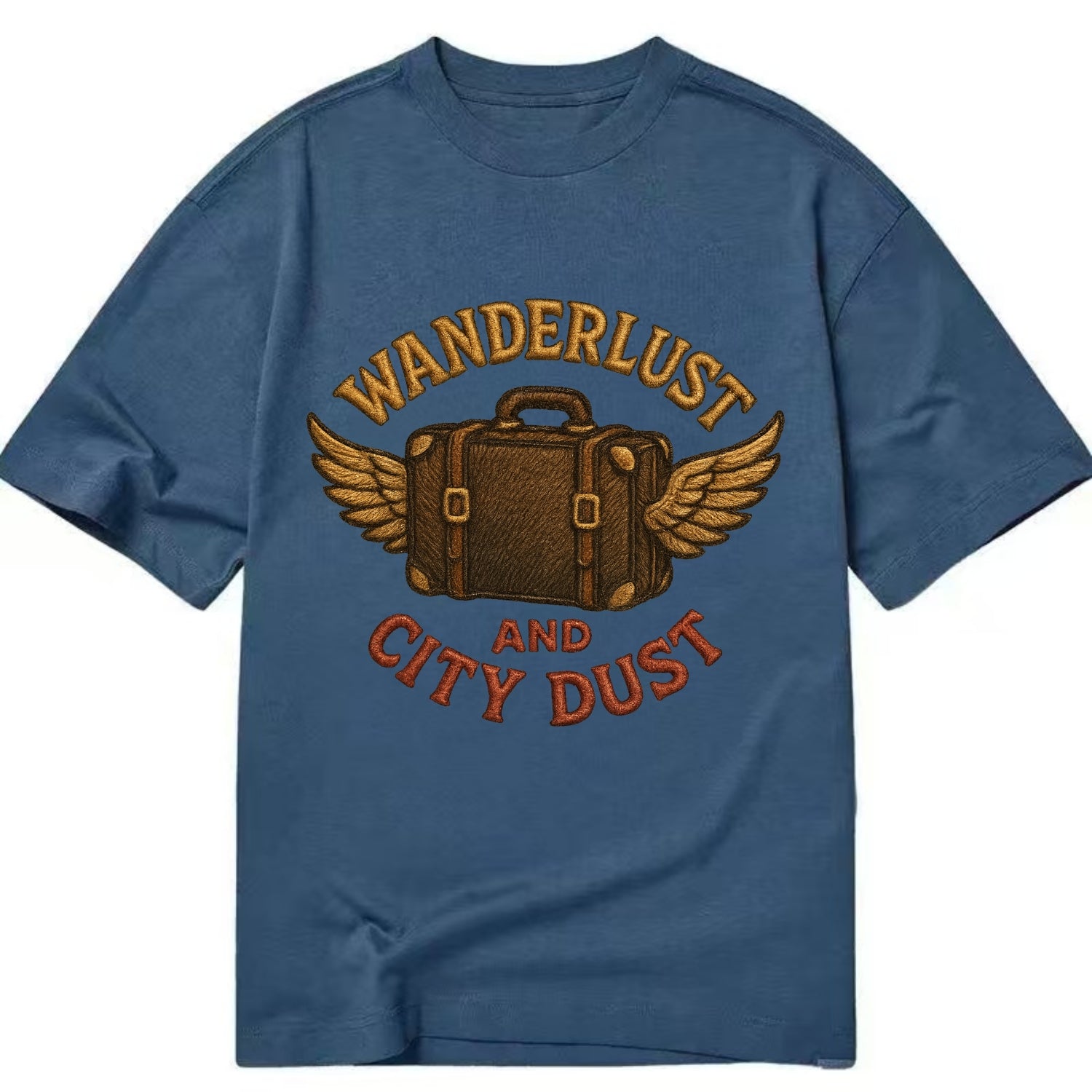 Wanderlust And City Dust  - Classic T-shirt - Twilight Navy(Blue)