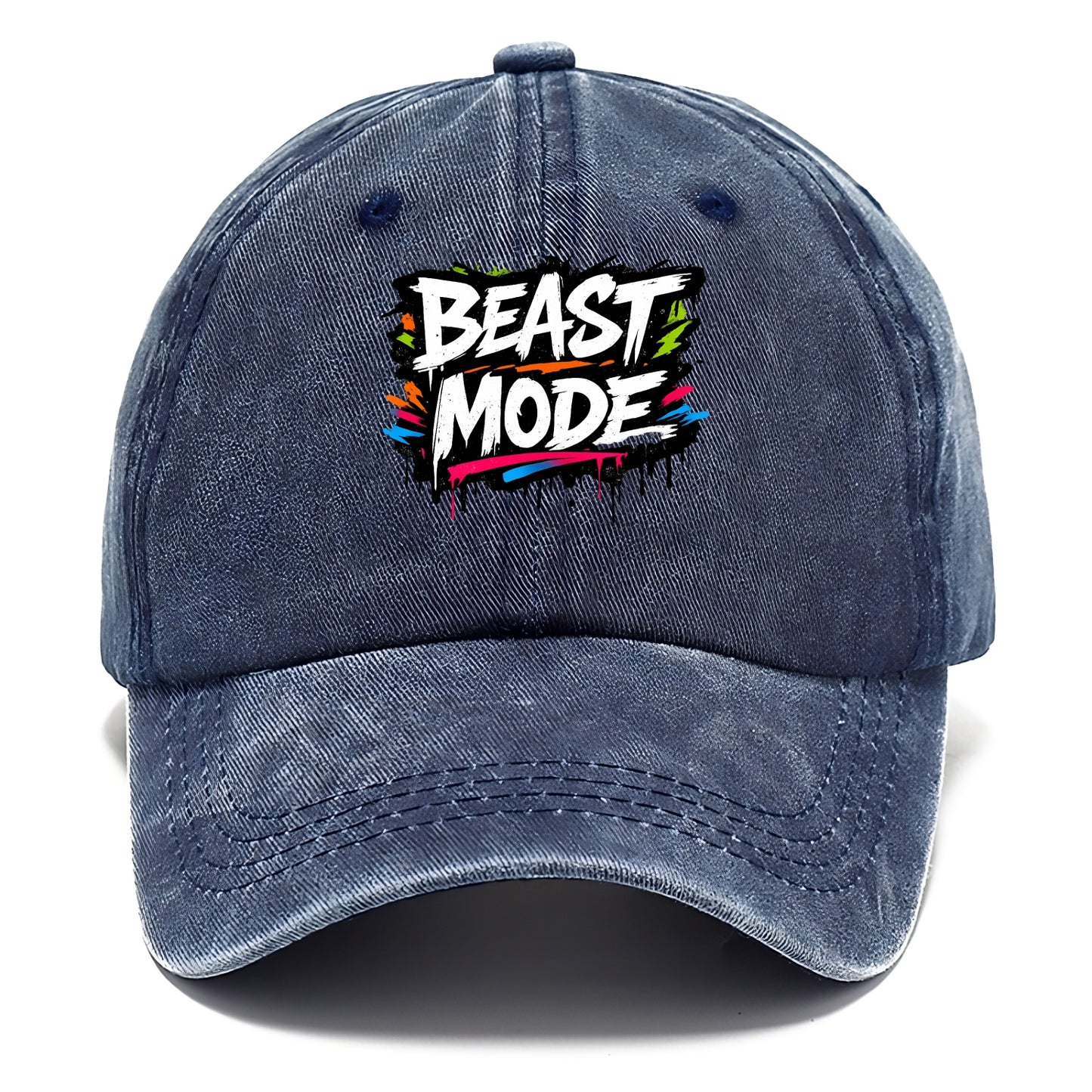 Bold typography design - "BEAST MODE" - intense workout, maximum effort - Classic Cap - Twilight Navy(Blue)