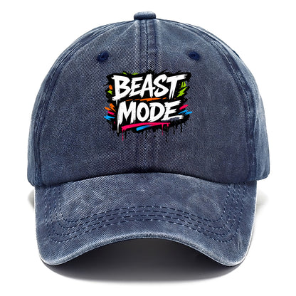 Bold typography design - "BEAST MODE" - intense workout, maximum effort - Classic Cap - Twilight Navy(Blue)