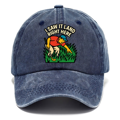Golfer searching in deep rough - "I Saw It Land Right Here" - lost ball saga - Classic Cap - Twilight Navy(Blue)