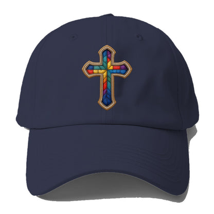 Stained Glass Cross  - Baseball Cap - Twilight Navy(Blue)