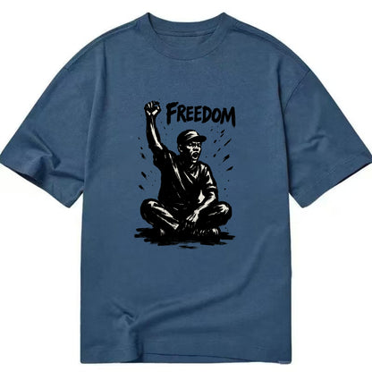 Sit-in protest figure - civil disobedience ink art - Classic T-shirt - Twilight Navy(Blue)