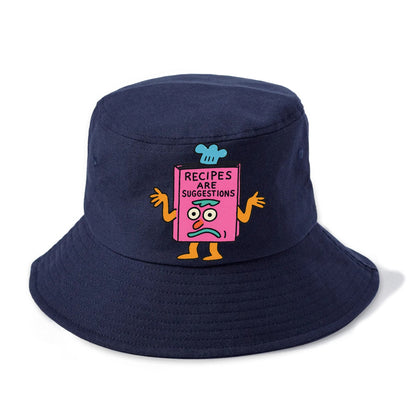 RECIPES ARE SUGGESTIONS | Cookbook shrugging - Bucket Hat - Twilight Navy(Blue)