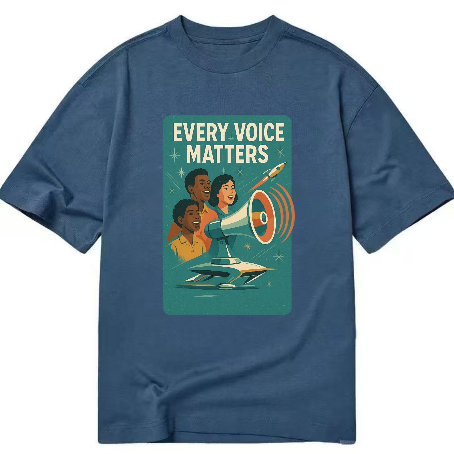 Diverse voices being heard and amplified - "Every Voice Matters" - inclusive - Classic T-shirt - Twilight Navy(Blue)