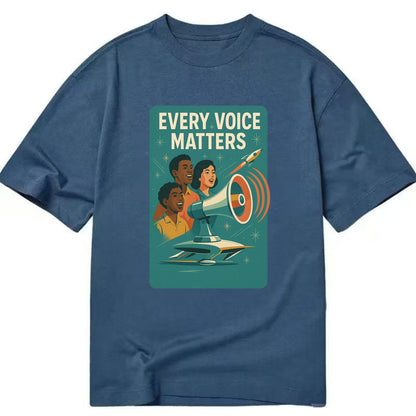 Diverse voices being heard and amplified - "Every Voice Matters" - inclusive - Classic T-shirt - Twilight Navy(Blue)