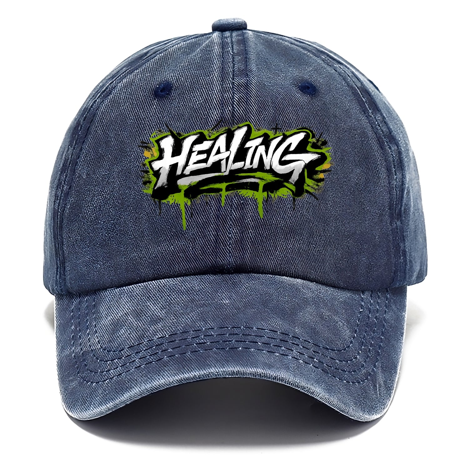 Bold typography design - "HEALING" - in recovery, getting better - Classic Cap - Twilight Navy(Blue)
