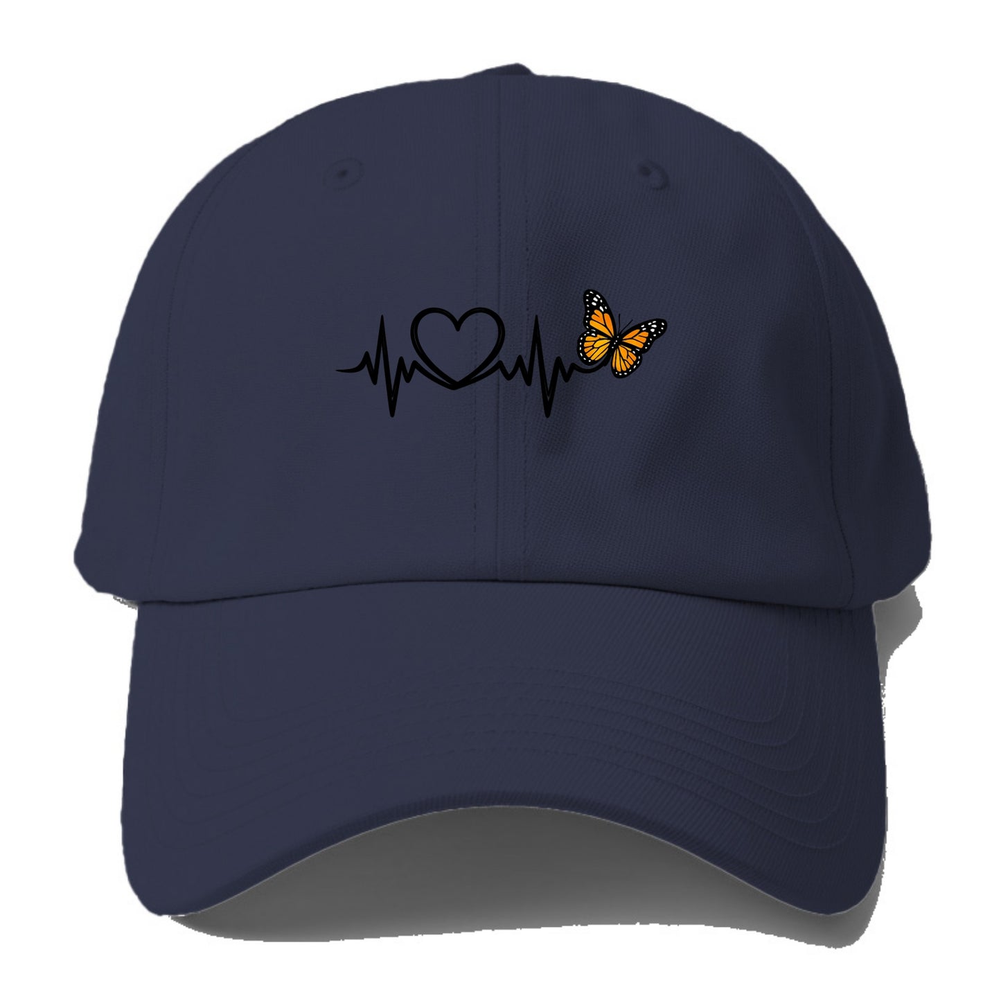 Heartbeat Butterfly - Baseball Cap For Big Heads - Twilight Navy(Blue)