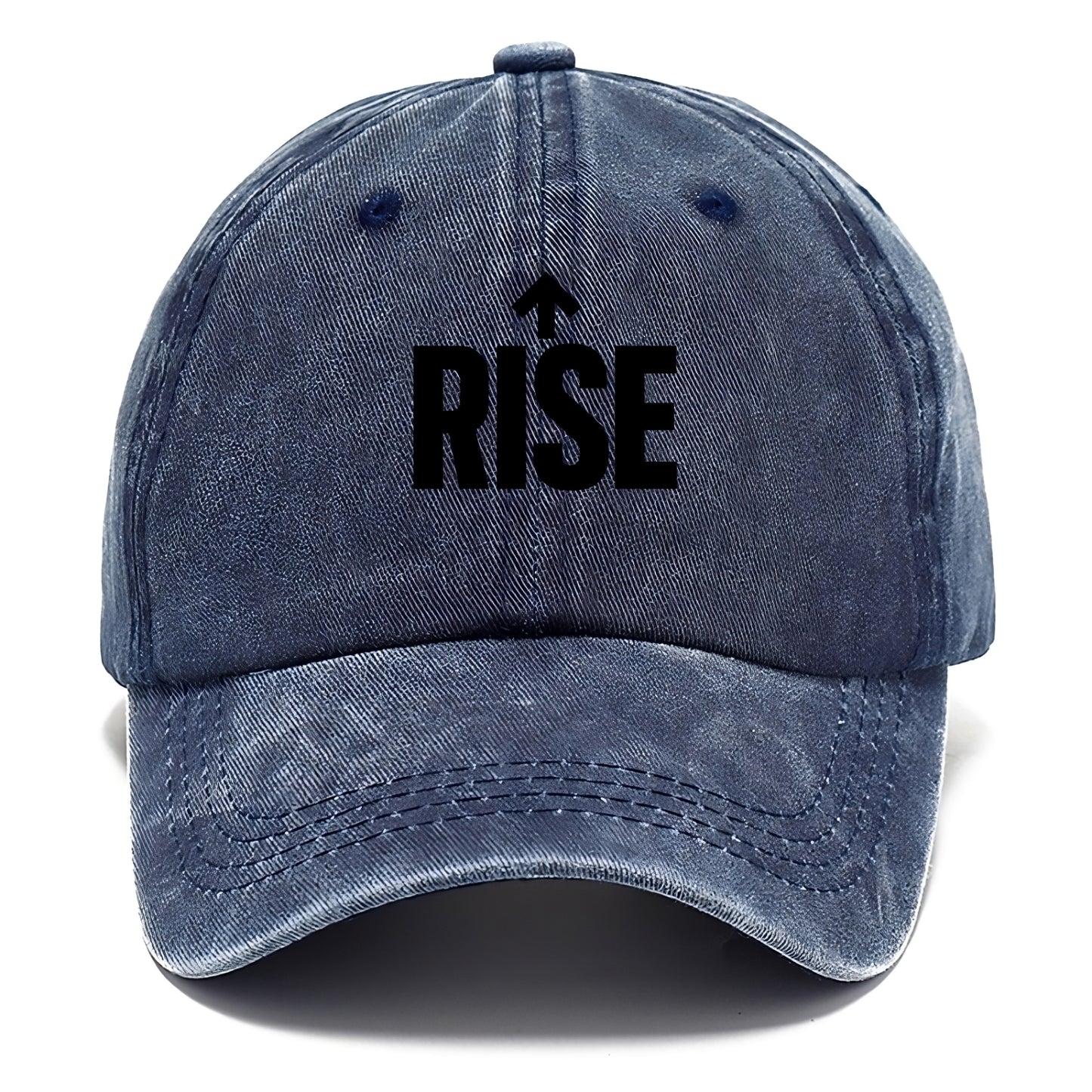 Bold typography design - "RISE" - getting up, ascending, elevating - Classic Cap - Twilight Navy(Blue)