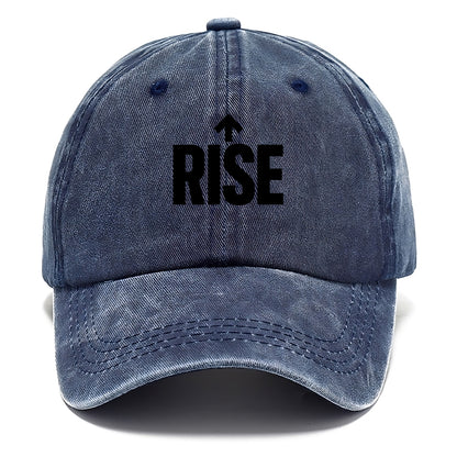 Bold typography design - "RISE" - getting up, ascending, elevating - Classic Cap - Twilight Navy(Blue)