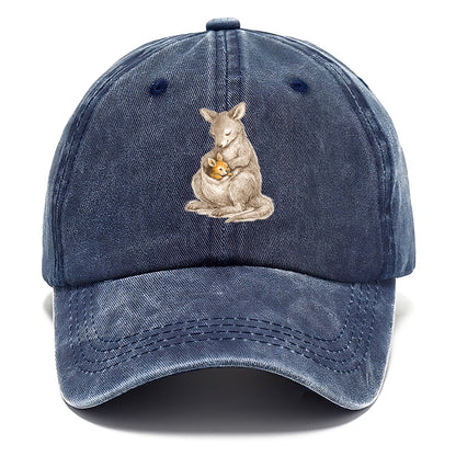 MOTHER'S POUCH | Kangaroo maternal embrace | Joey safe inside | Protective love | - Classic Cap - Twilight Navy(Blue)