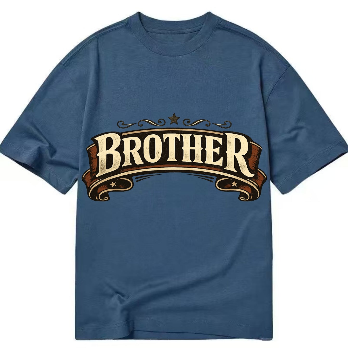 Bold typography design - "BROTHER" - male bond, brotherhood - Classic T-shirt - Twilight Navy(Blue)