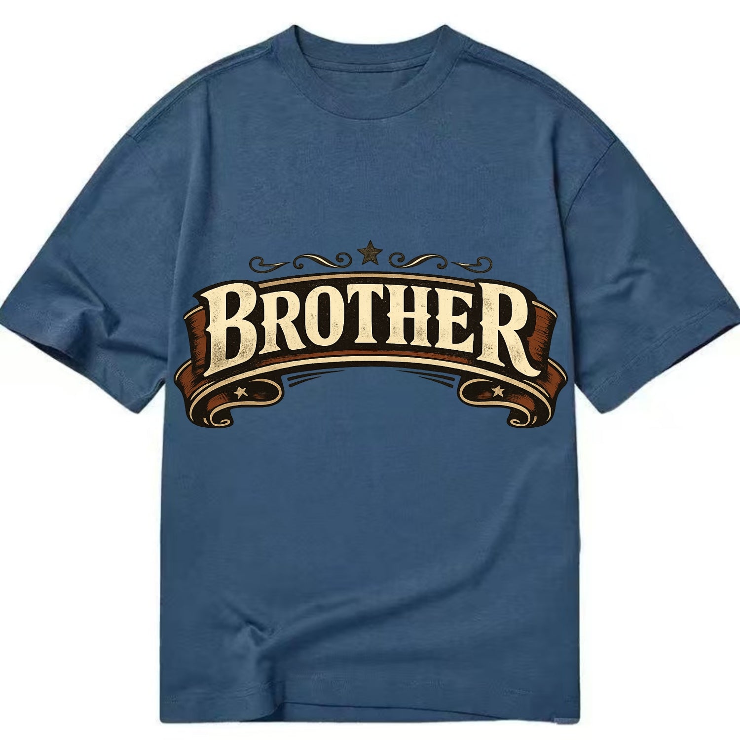 Bold typography design - "BROTHER" - male bond, brotherhood - Classic T-shirt - Twilight Navy(Blue)