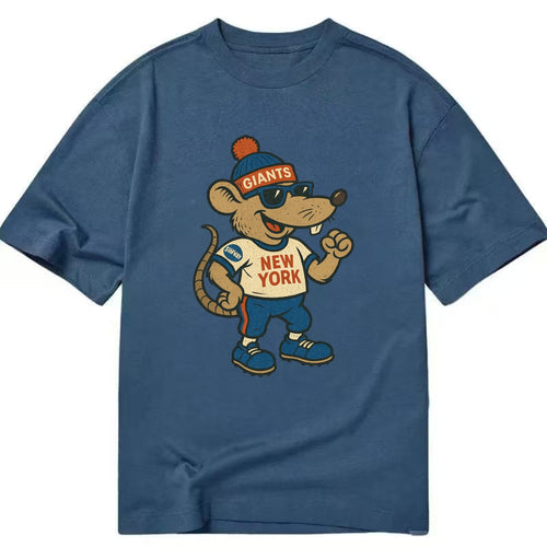 New York Rat wearing Giants beanie with subway patch and wayfarer sunglasses - Classic T-shirt