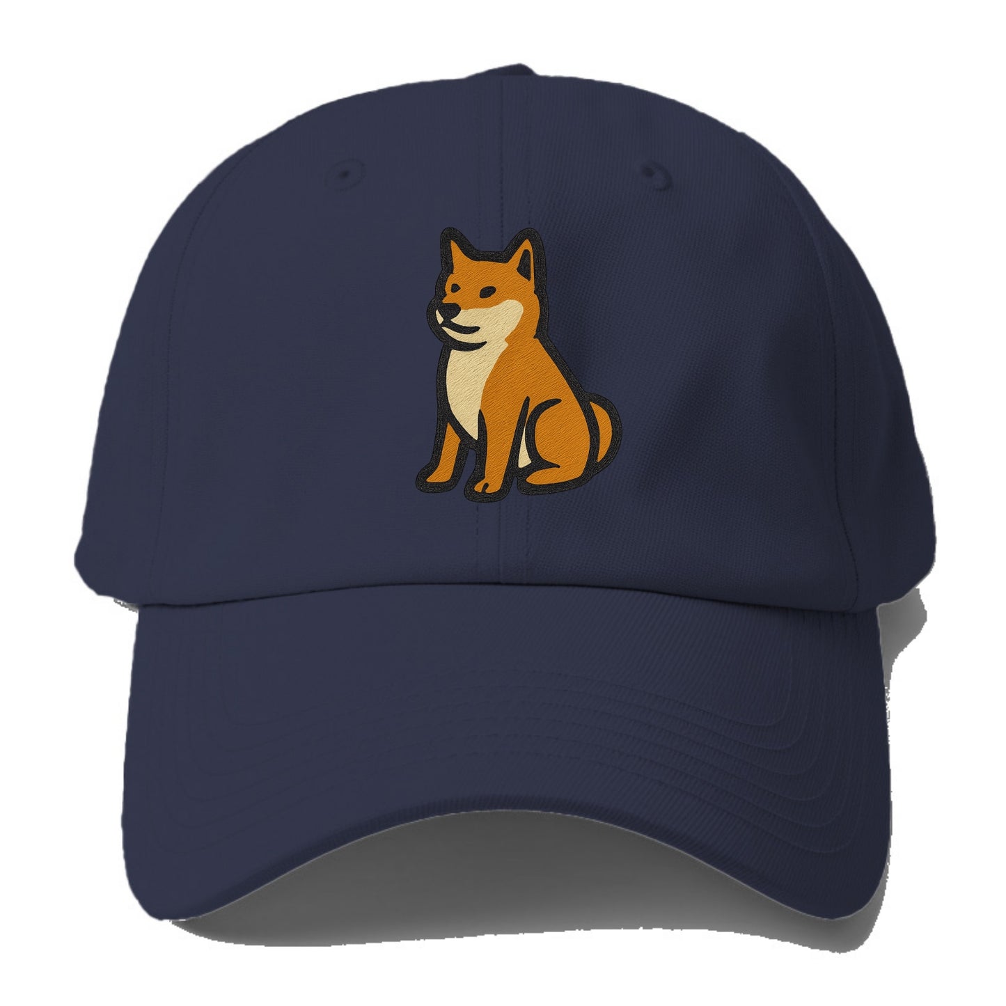 Shiba Inu - Red colored sitting pose - B Baseball Cap - Twilight Navy(Blue)