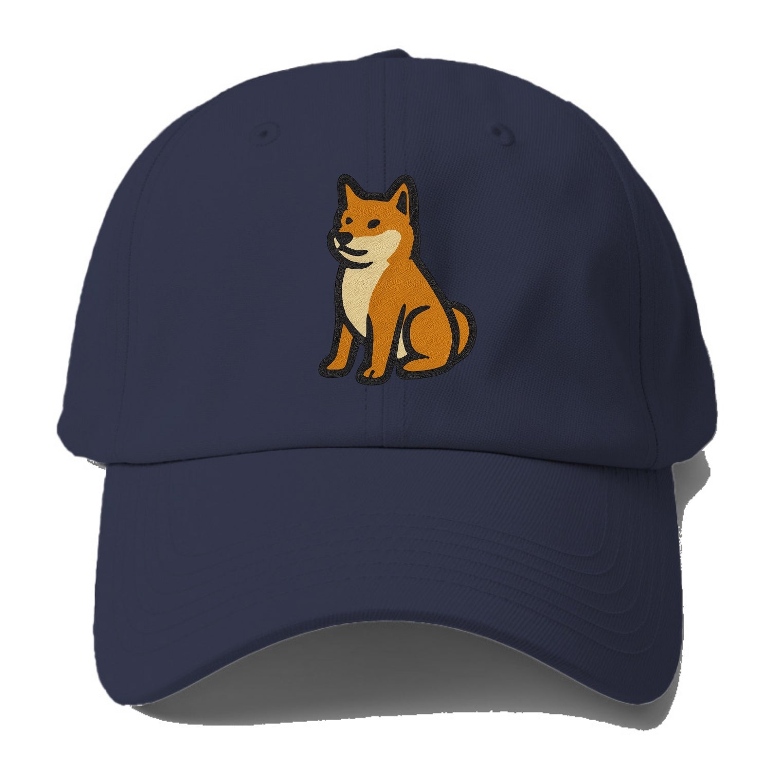 Shiba Inu - Red colored sitting pose - B Baseball Cap - Twilight Navy(Blue)