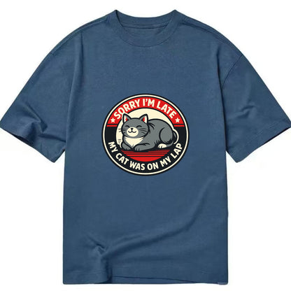 Charming Cat Loaf Excuse Emblem - Classic T-shirt - Twilight Navy(Blue)