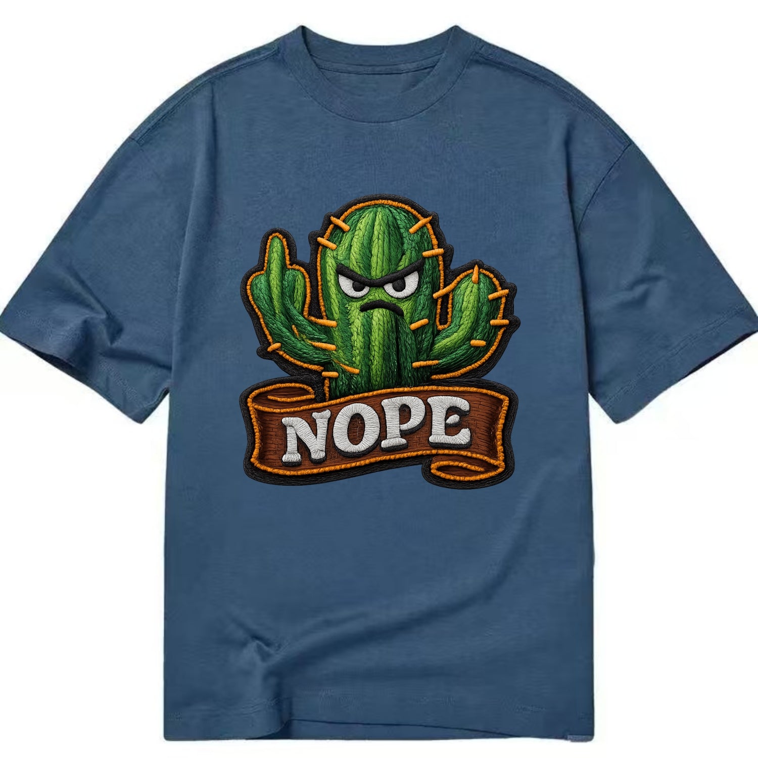 NOPE CACTUS - cactus with attitude in green , prickly personality - Classic T-shirt - Twilight Navy(Blue)