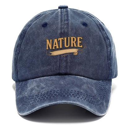 Bold typography design - "NATURE" - natural world, organic - Classic Cap - Twilight Navy(Blue)
