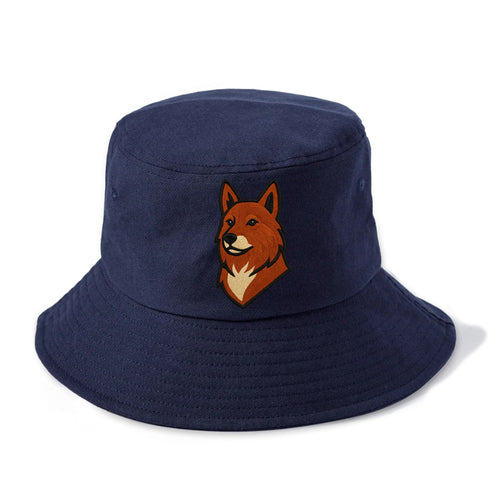 Finnish Spitz - Fox-red pointed ears embroidered pose - Bucket Hat