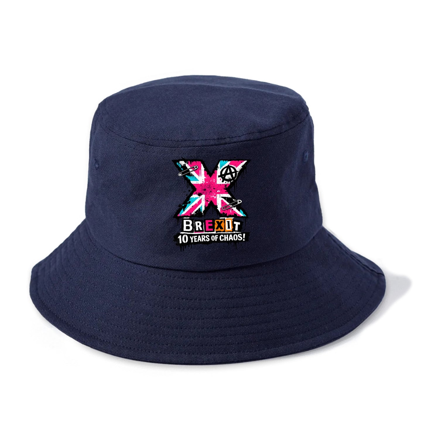 X YEARS | Roman numeral X massive | Union Jack fill pattern | Bold statement design | - Bucket Hat - Twilight Navy(Blue)