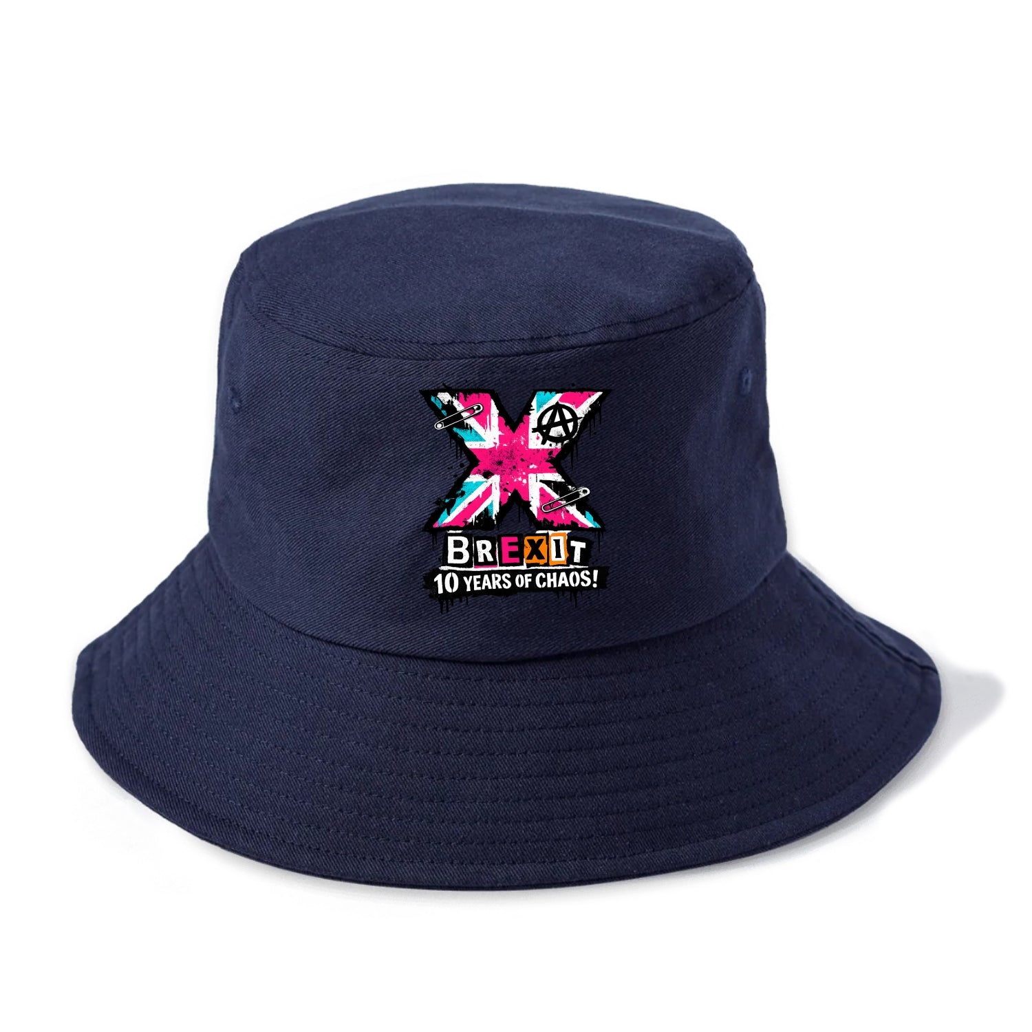 X YEARS | Roman numeral X massive | Union Jack fill pattern | Bold statement design | - Bucket Hat - Twilight Navy(Blue)