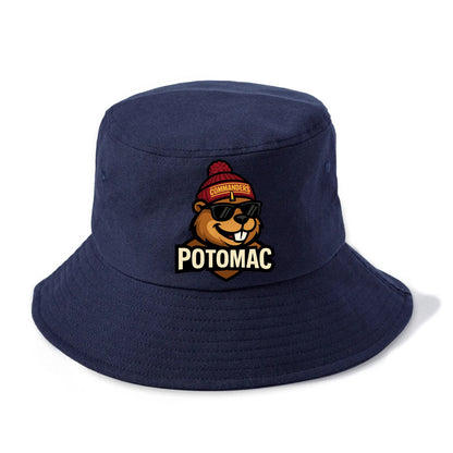 Potomac Beaver wearing Commanders beanie with monument patch and wayfarer sunglasses - Bucket Hat - Twilight Navy(Blue)