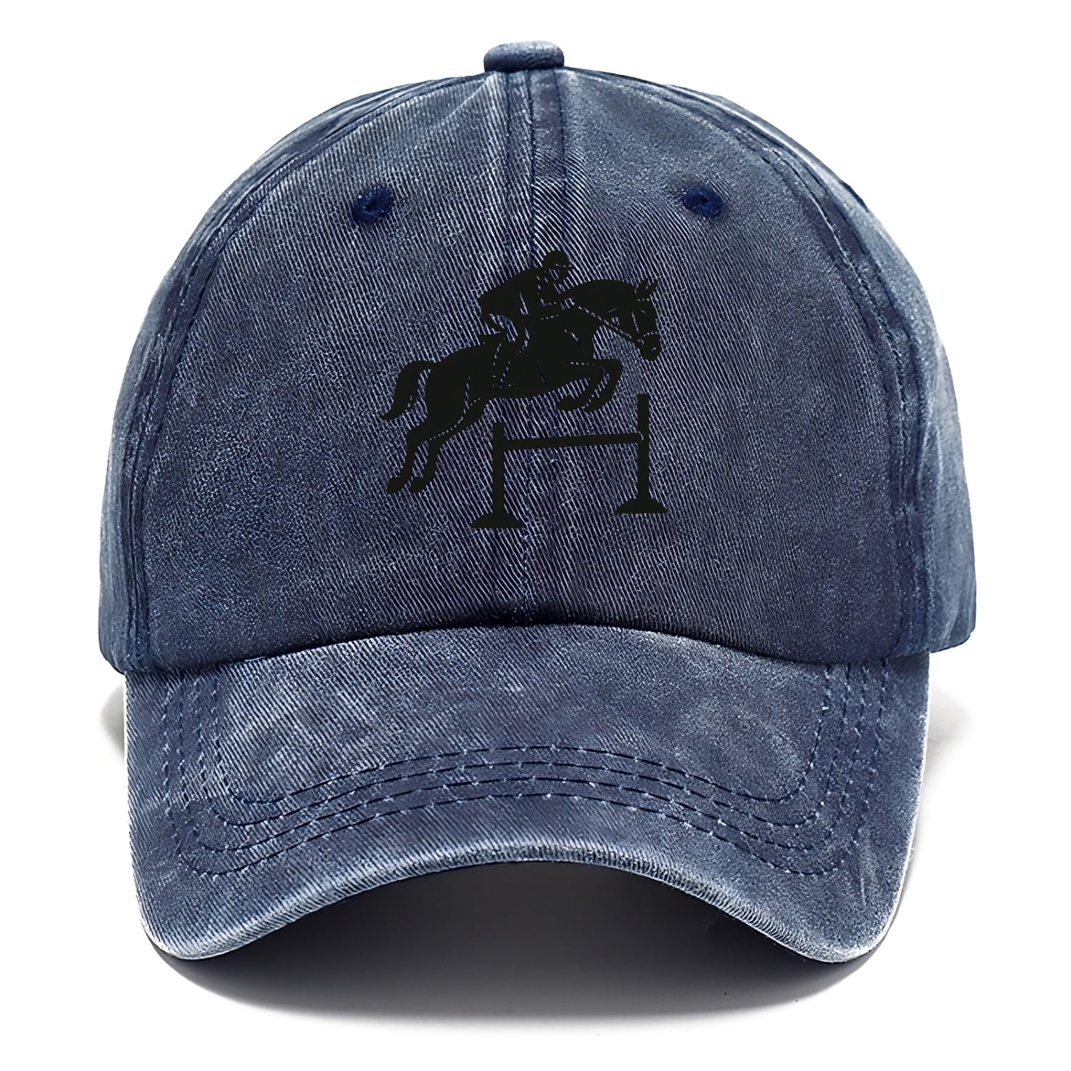 Equestrian jumping over obstacle - Classic Cap - Twilight Navy(Blue)