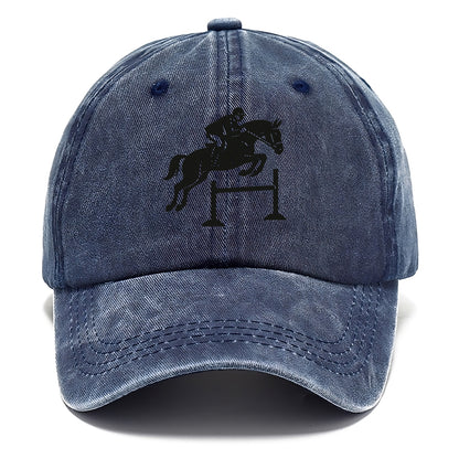 Equestrian jumping over obstacle - Classic Cap - Twilight Navy(Blue)