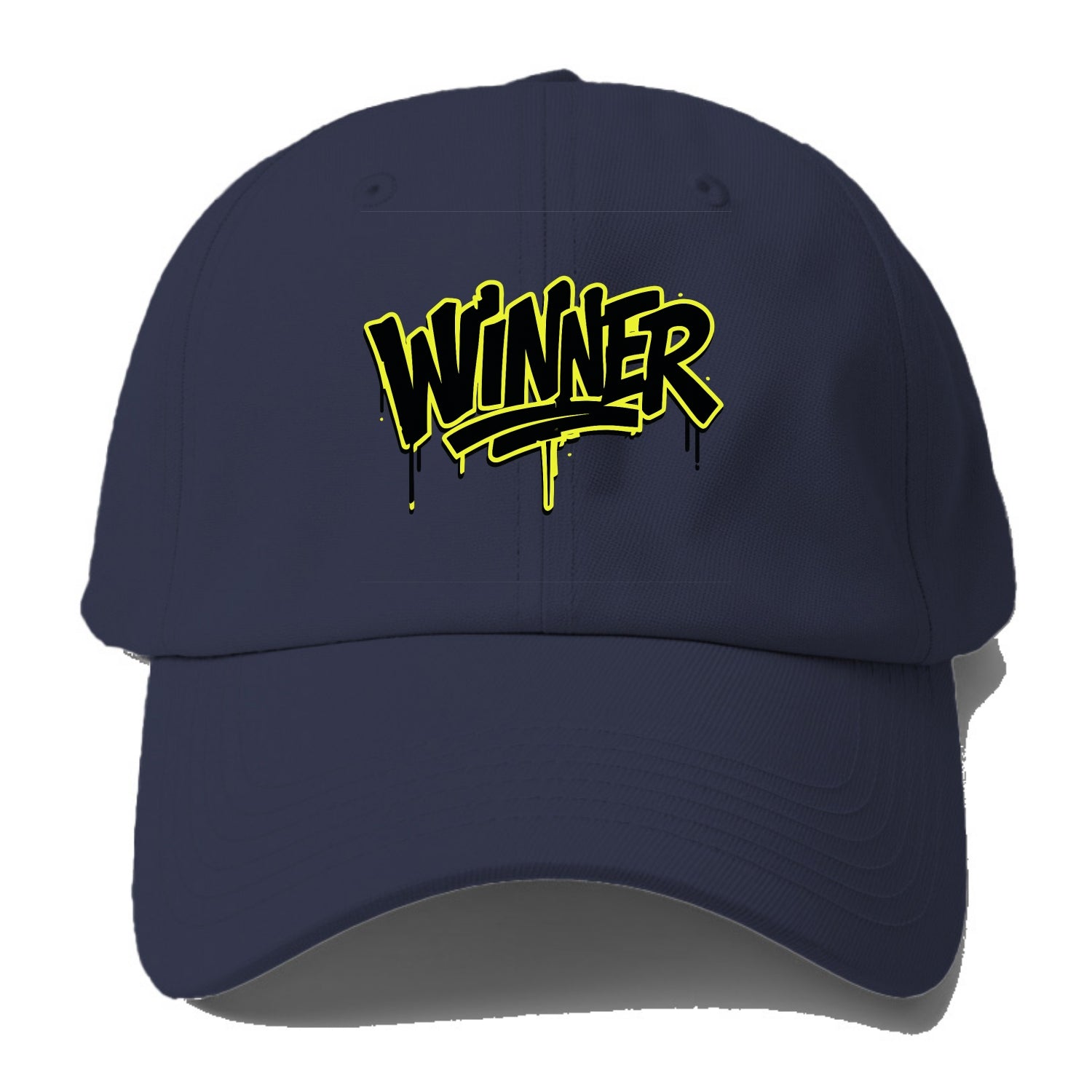 Bold typography design - "WINNER" - victorious mindset, champion - Baseball Cap - Twilight Navy(Blue)
