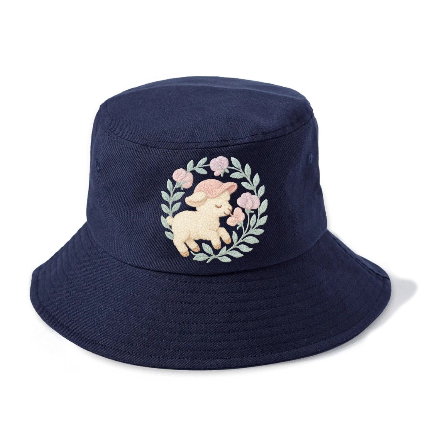 Lamb Sweet Peas  - Bucket Hat - Twilight Navy(Blue)