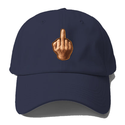 MIDDLE FINGER - hand gesture in skin tone , attitude - Baseball Cap - Twilight Navy(Blue)