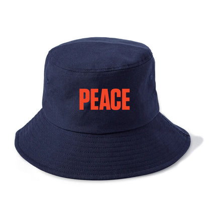 Bold typography design - "PEACE" - inner calm, tranquility, serenity - Bucket Hat - Twilight Navy(Blue)