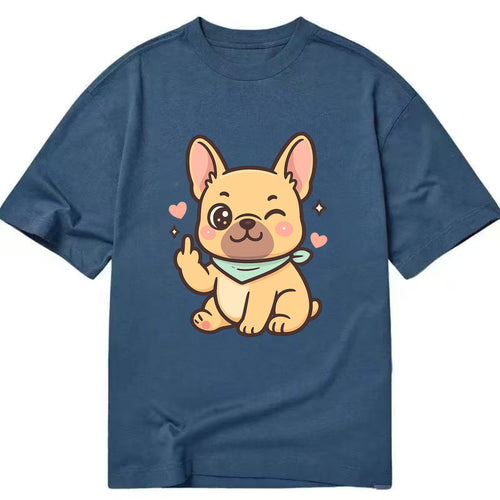 French Bulldog sitting with bat ears up, strong paw with sass - Classic T-shirt