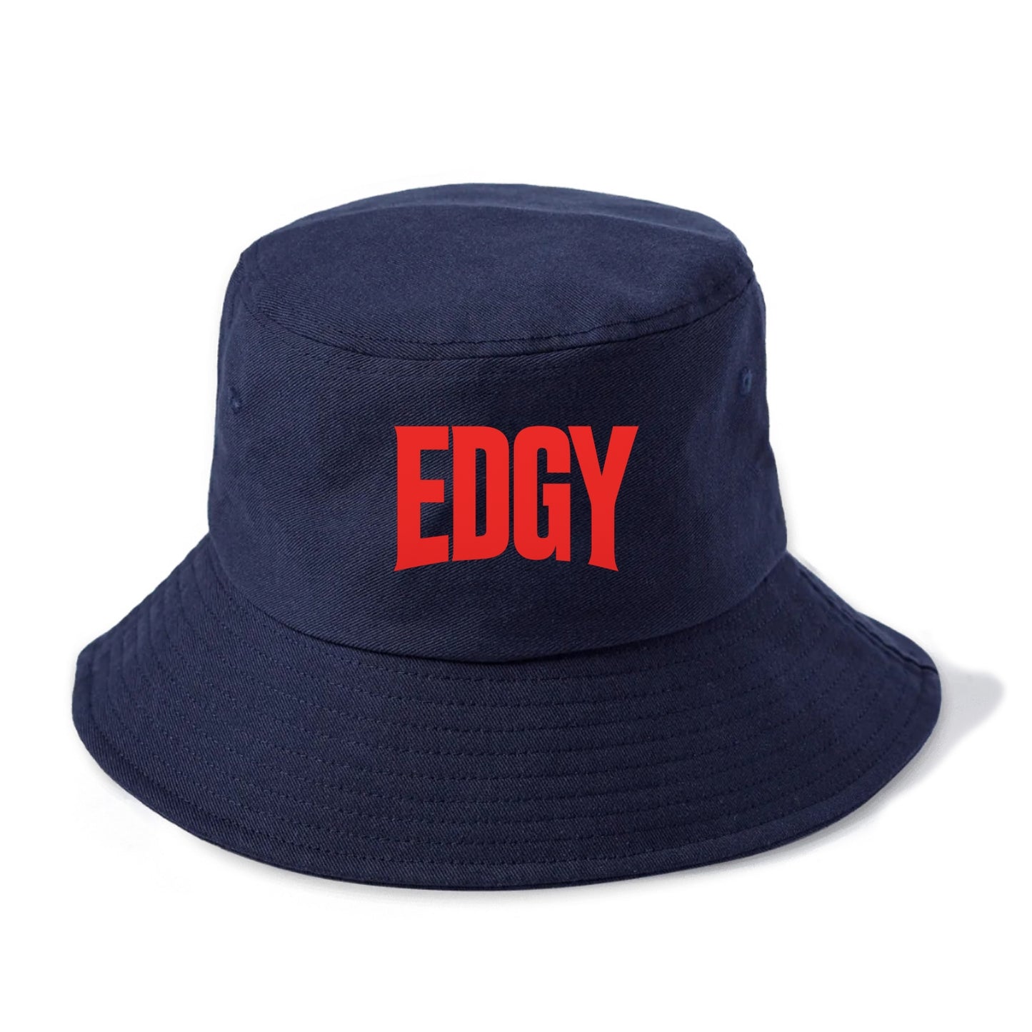 Bold typography design - "EDGY" - pushing boundaries, unconventional - Bucket Hat - Twilight Navy(Blue)