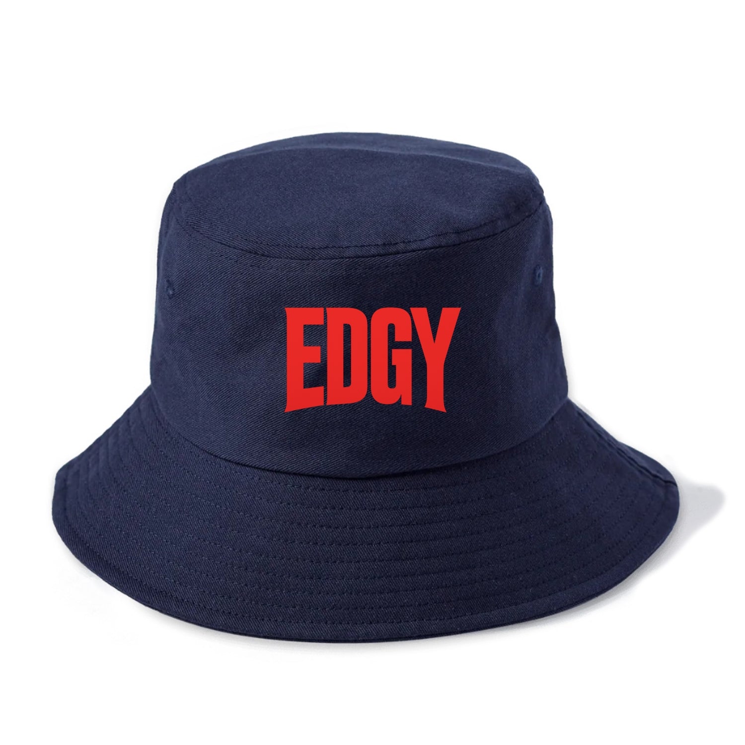 Bold typography design - "EDGY" - pushing boundaries, unconventional - Bucket Hat - Twilight Navy(Blue)