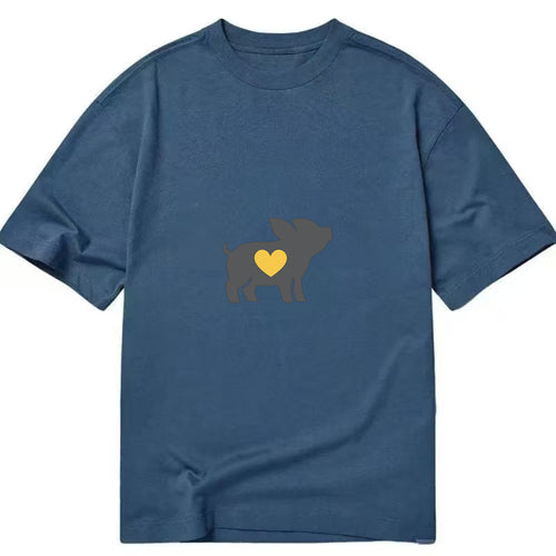 SMALL BUT BRAVE | Tiny piglet silhouette | Big heart within | Courage despite - Classic T-shirt