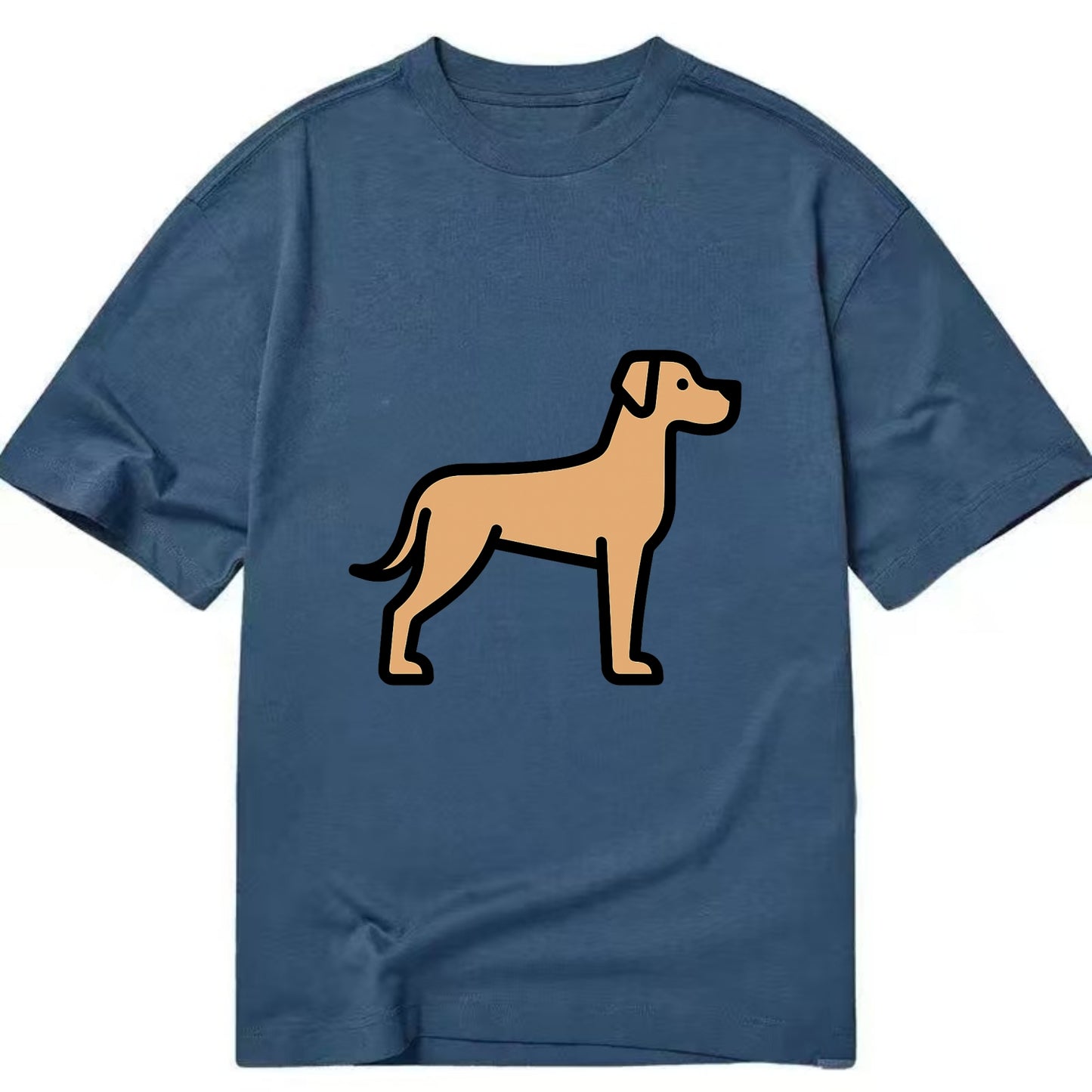 Great Dane - Fawn colored flat side profile - Classic T-shirt - Twilight Navy(Blue)