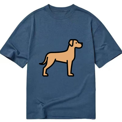 Great Dane - Fawn colored flat side profile - Classic T-shirt - Twilight Navy(Blue)