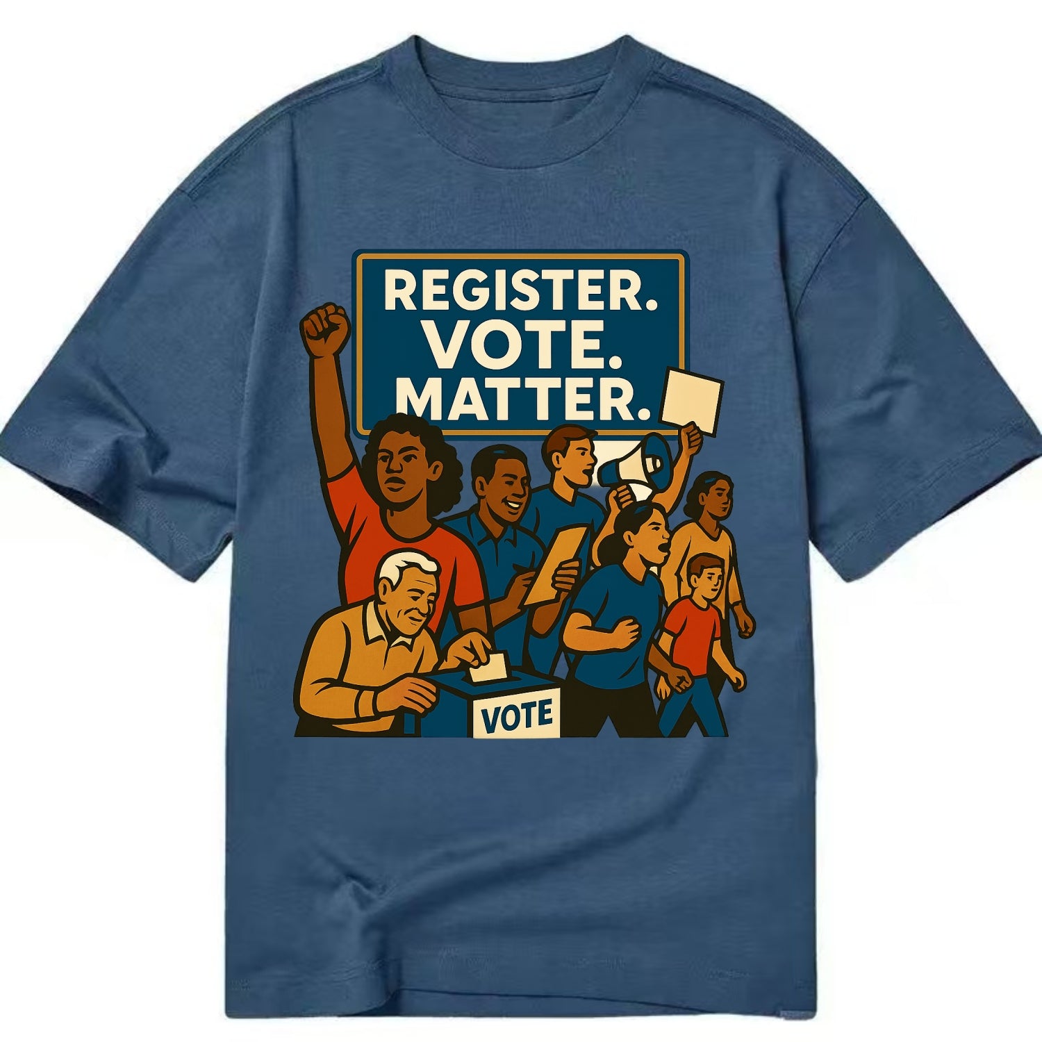 Voter registration drive bringing community together - "Register. Vote. Matter." - Classic T-shirt - Twilight Navy(Blue)