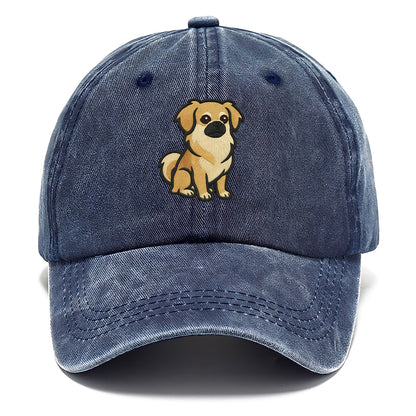 Tibetan Spaniel - Fawn small dog embroidered design - Classic Cap - Twilight Navy(Blue)