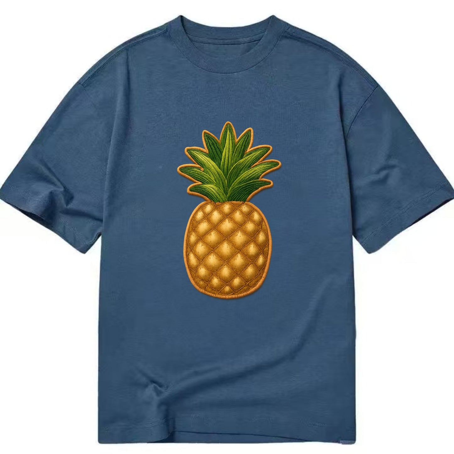 PINEAPPLE CROWN - tropical fruit in yellow and green , hospitality - Classic T-shirt - Twilight Navy(Blue)