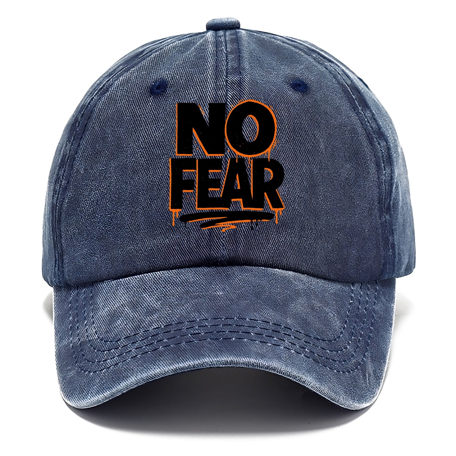 Bold typography design - "NO FEAR" - courage, bravery - Classic Cap - Twilight Navy(Blue)