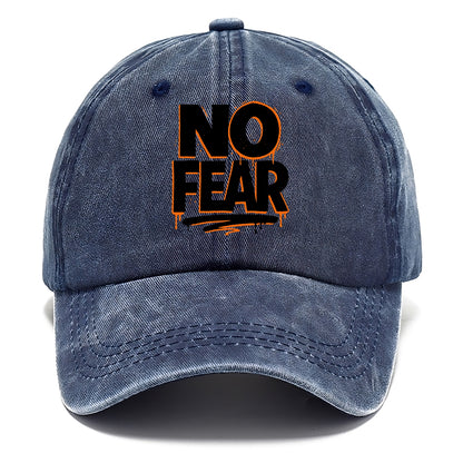 Bold typography design - "NO FEAR" - courage, bravery - Classic Cap - Twilight Navy(Blue)