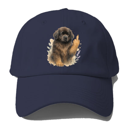 Newfoundland fluffy bear-like with webbed paws, massive gentle paw up - Baseball Cap - Twilight Navy(Blue)