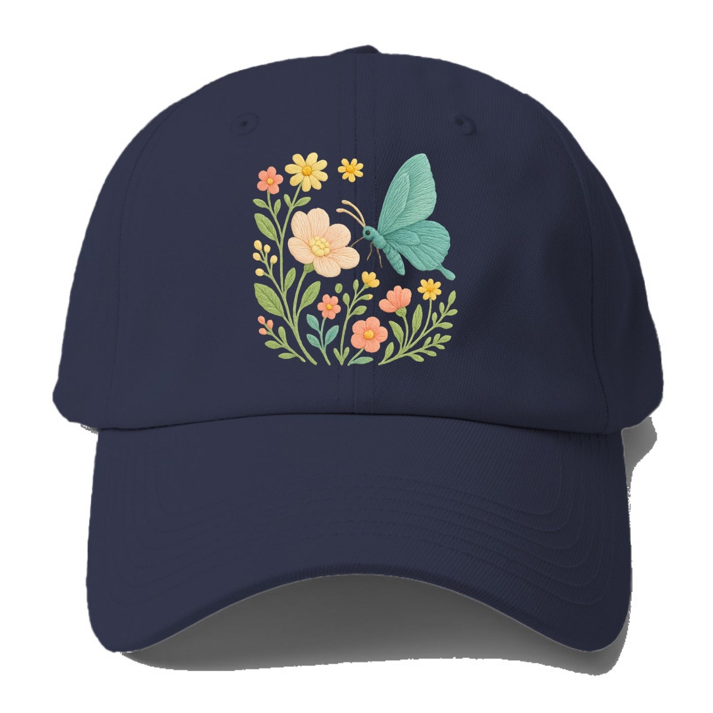 Mint Night Butterfly - Baseball Cap For Big Heads - Twilight Navy(Blue)