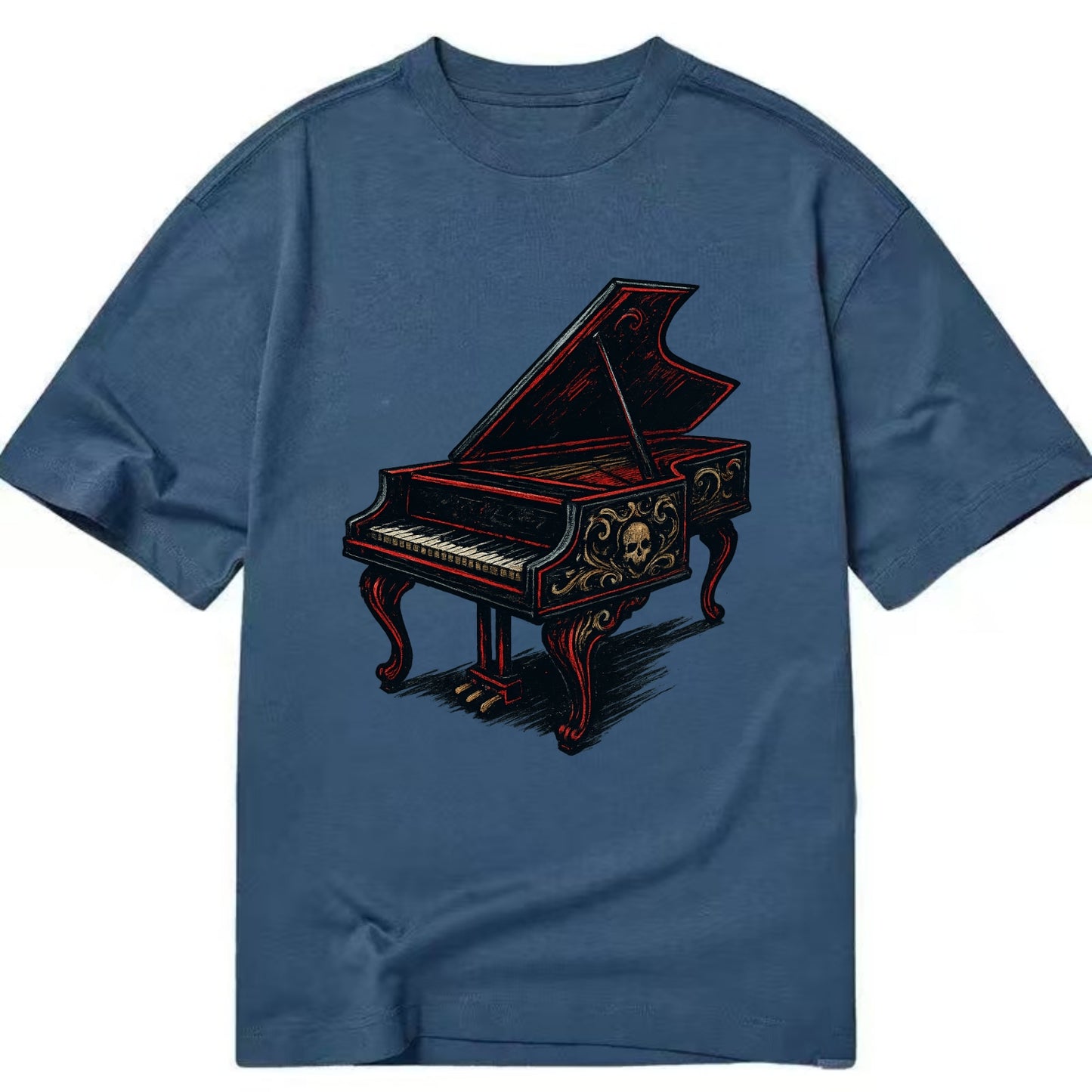 Harpsichord with baroque decorative styling - Classic T-shirt - Twilight Navy(Blue)